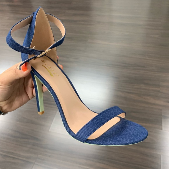 Glaze Denim High Heel Sandals 1 Left Size 10! - Picture 3 of 6